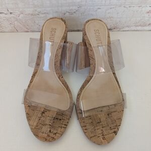 Schutz Women's Clear Tan Sandals